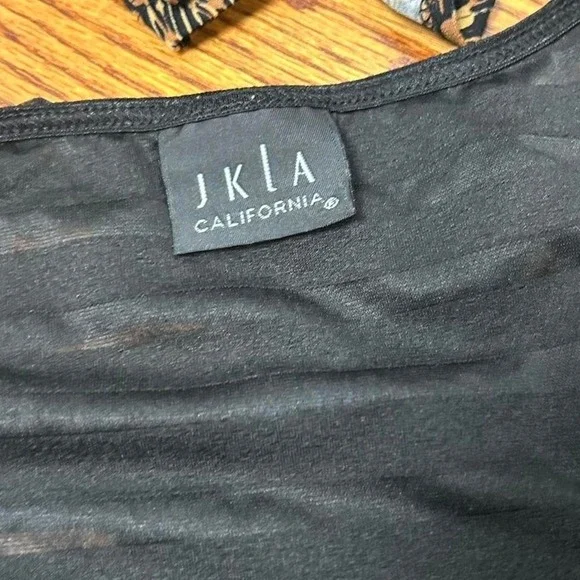 Y2K JKLA Sequin Ruffled Black Short Sleeve Top Womens L Goth Glam Bling - Picture 4 of 7